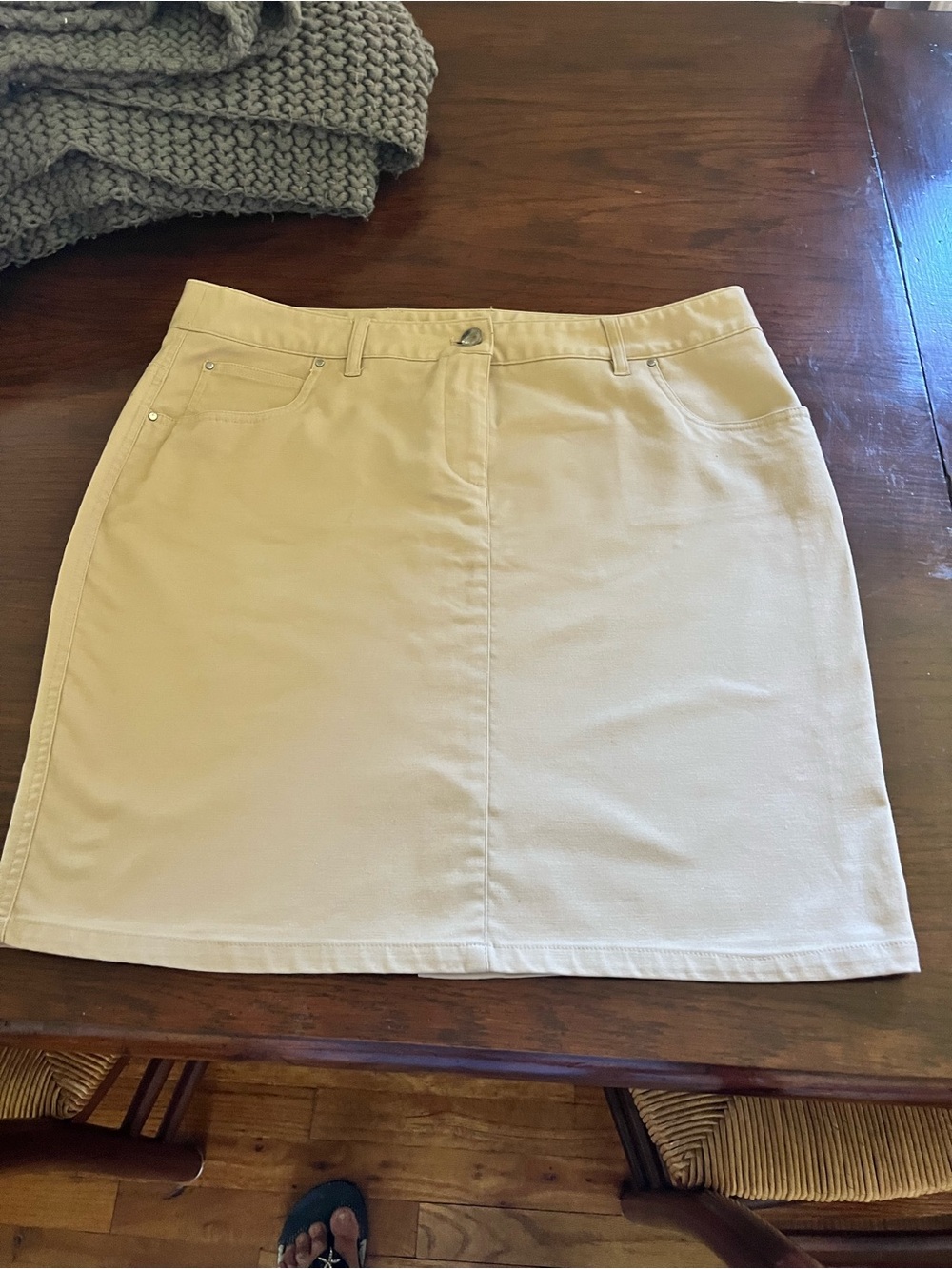 Rafaella Cream Mini Skirt with Back Pockets